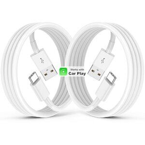 NEW 2pc Pack 3ft Carplay Cord Fast Charging for iPhone 17-16-15 Air Plus Pro Max